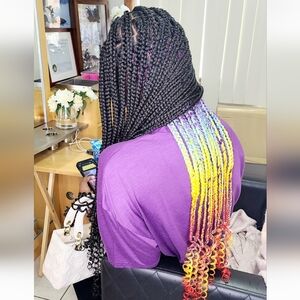 Amour Hair 2X EZ X Rainbow Braids 100% Unolon Antibacterial Braid 54 In Braiding